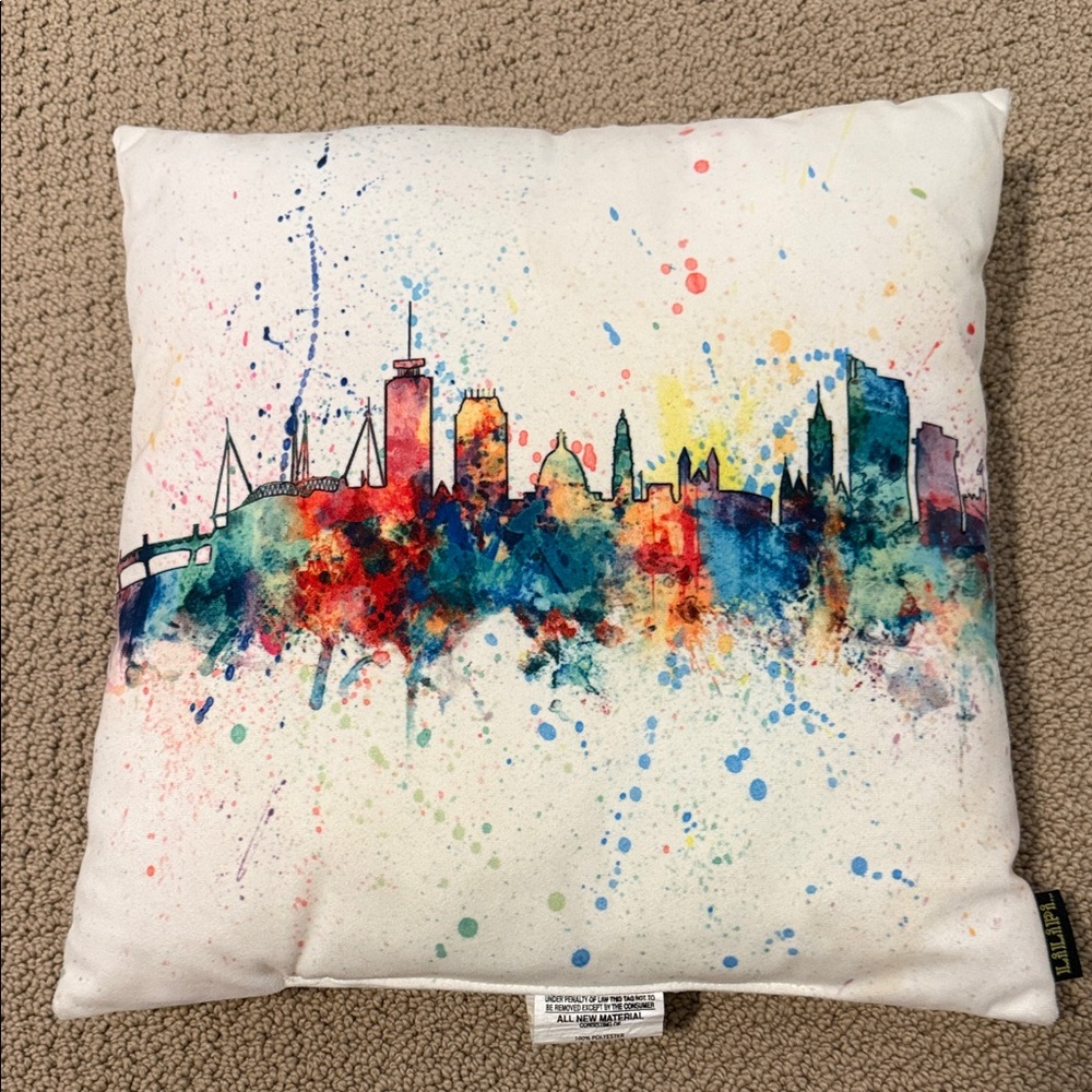 Colorful Skyline Accent Pillow